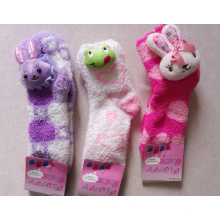 Damen-Fuzzy-Socken mit Tierkopf